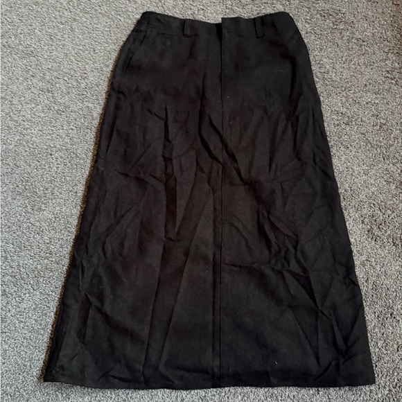 Eddie Bauer Dresses & Skirts - Eddie Bauer Ladies Classic Wool Dark Brown Maxi Skirt Sz 10 Kick Pleat